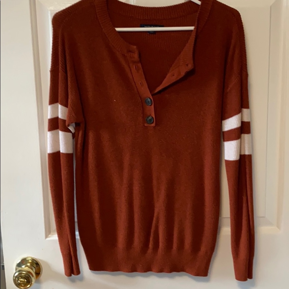 Rust colored stripped long sleeve